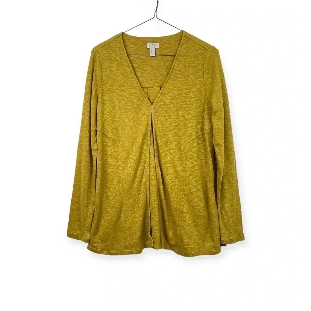 Logo Lori Goldstein Slub Knit Cardigan Small